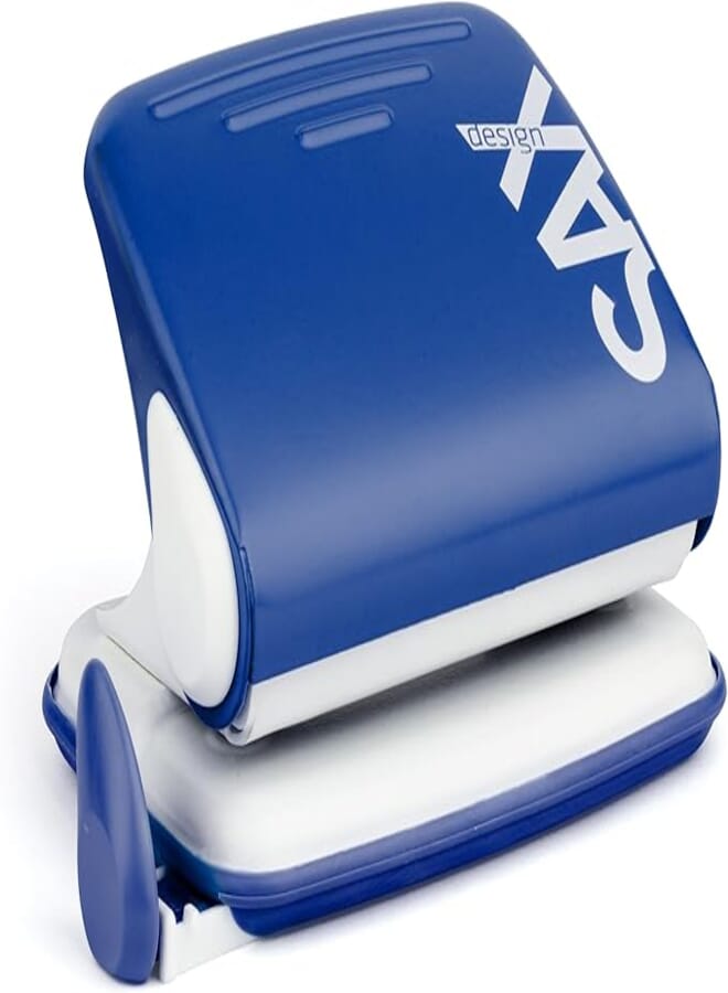 SAX Office 2 Hole Puncher 318 M Blue